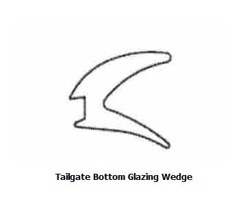 Tailgate Seal, P383 Bottom Glazing Wedge (per metre)