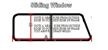 Textured Canopy Side Sliding Window - Left hand side
